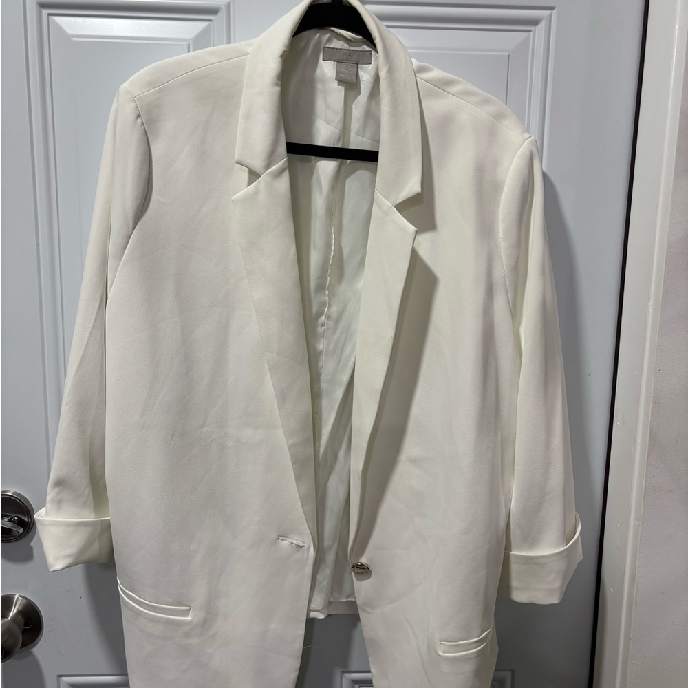 H&M White Blazer Jacket